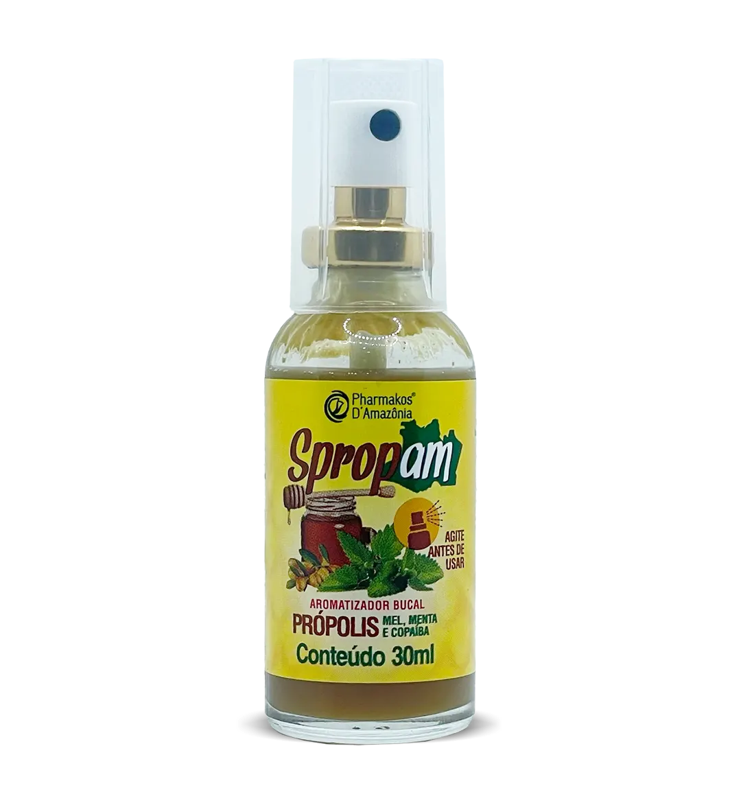Spropam Aromatizador Bucal de Própolis, Mel, Menta e Copaíba (30ml)