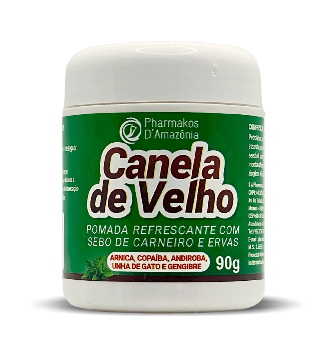 Pomada Refrescante Canela de Velho, Sebo de Carneiro e Ervas | Alívio Intenso | Pharmakos (90g)