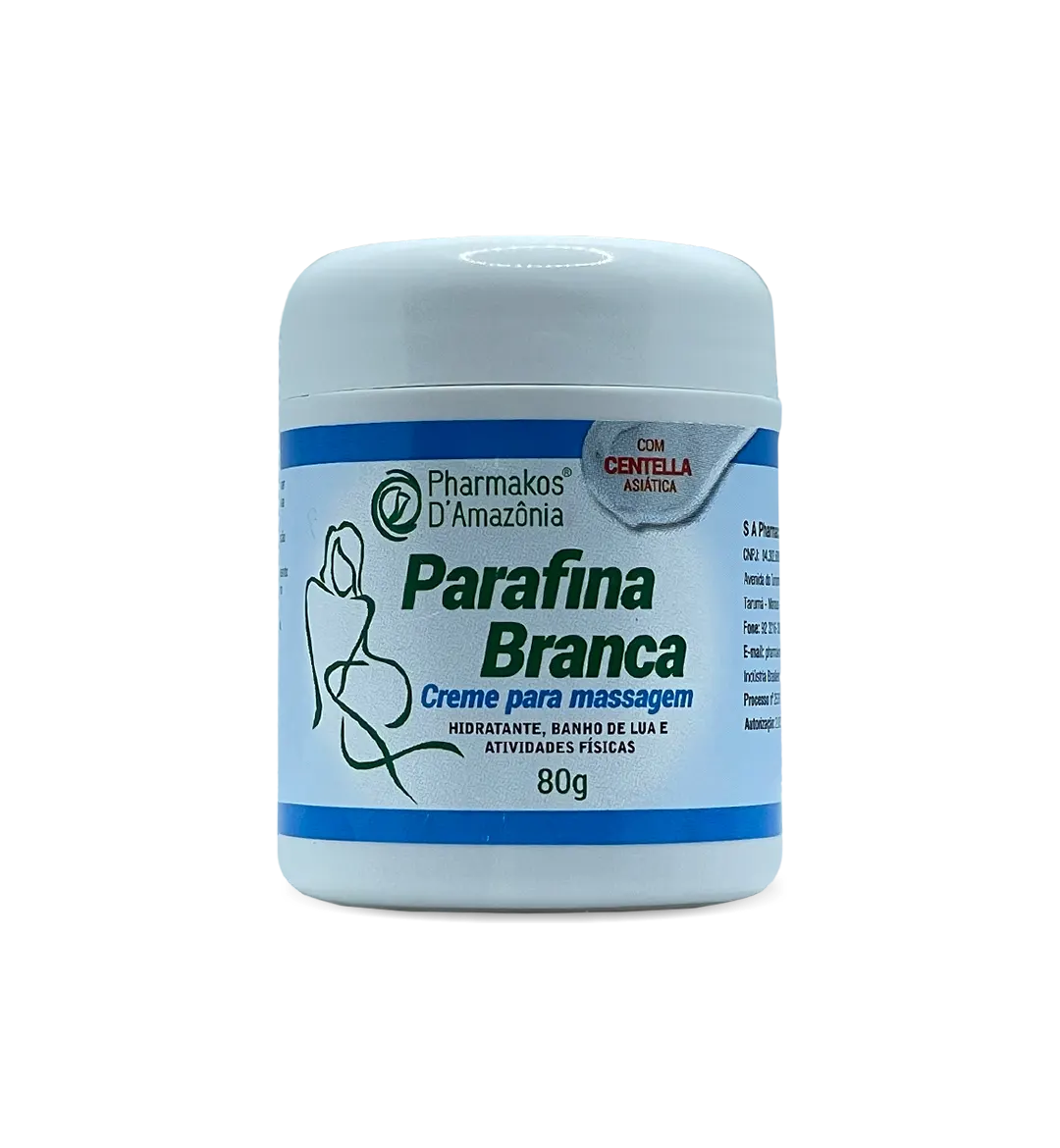 Parafina Branca Creme para Massagem com Centella Asiática 80g