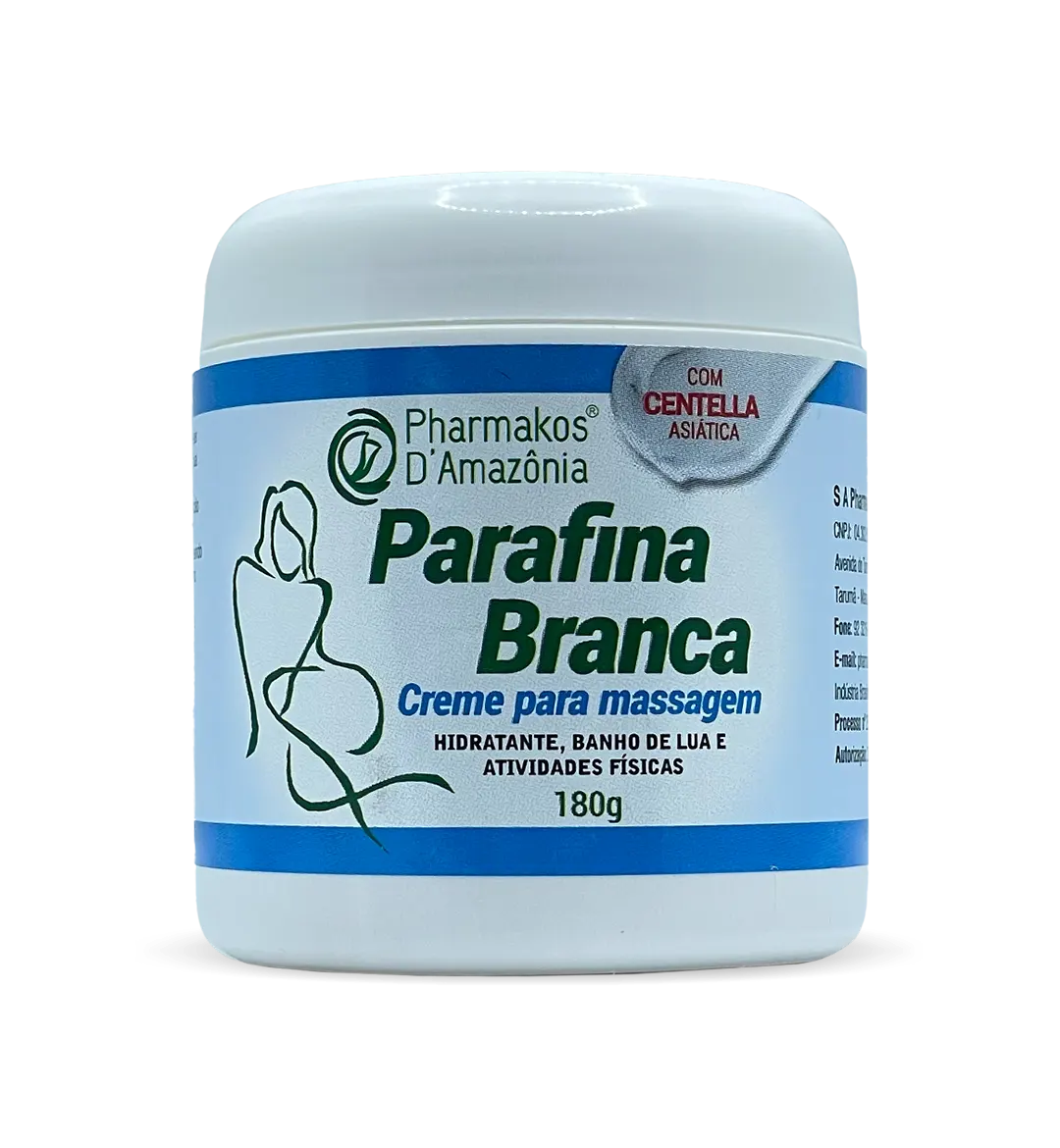 Parafina Branca Creme para Massagem com Centella Asiática 180g